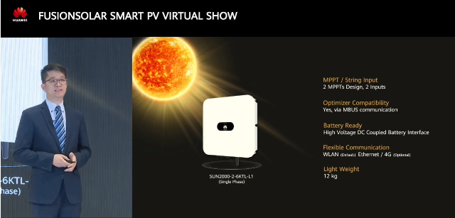 Huawei lanza nuevos productos en el 1er Show Virtual Global SmartPV de la industria