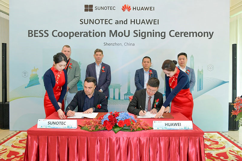 SUNOTEC и Huawei подписаха меморандум за сътрудничество за принос към акумулаторни системи за съхранение на енергия в Европа 