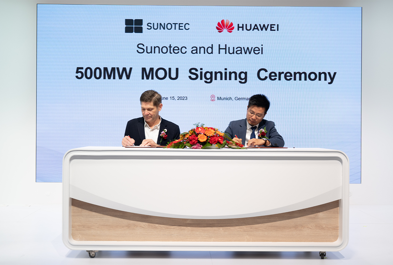 SUNOTEC и Huawei подписаха меморандум за сътрудничесто, за да допринесат за внедряването на фотоволтаични FusionSolar Smart  решения в България