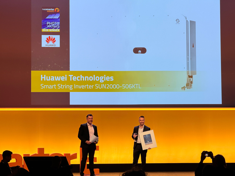 Huawei’s 506 kW Smart String Inverter Won the Smarter E AWARD at Intersolar Europe 2026