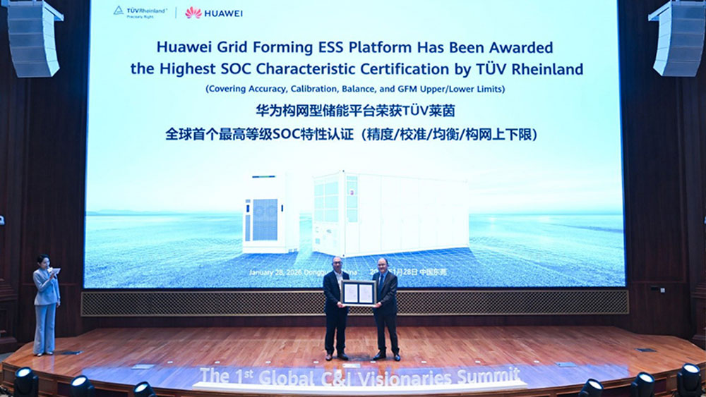 Huawei's ESS Platform Achieves the World's Highest-Level SOC Characteristics Certification from TÜV Rheinland